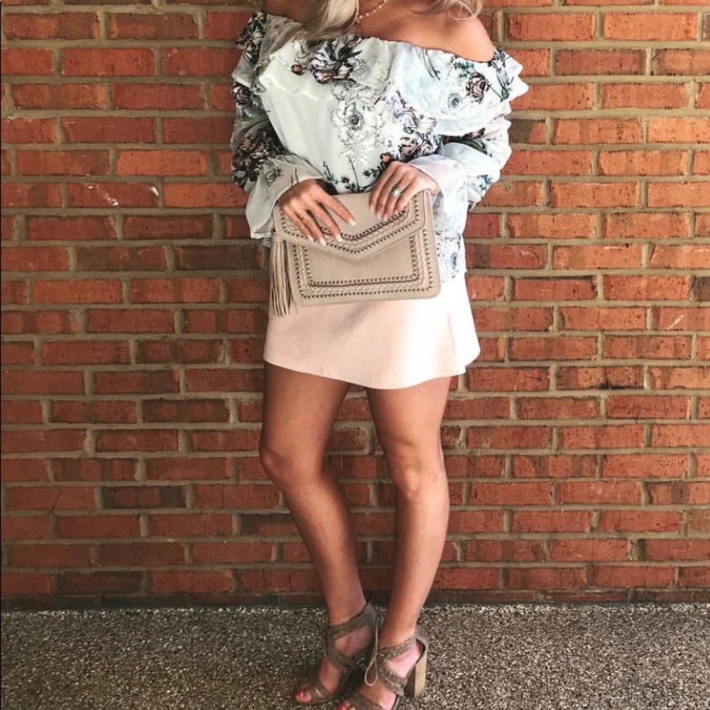 NWT Pink Suede Fabrik Skirt